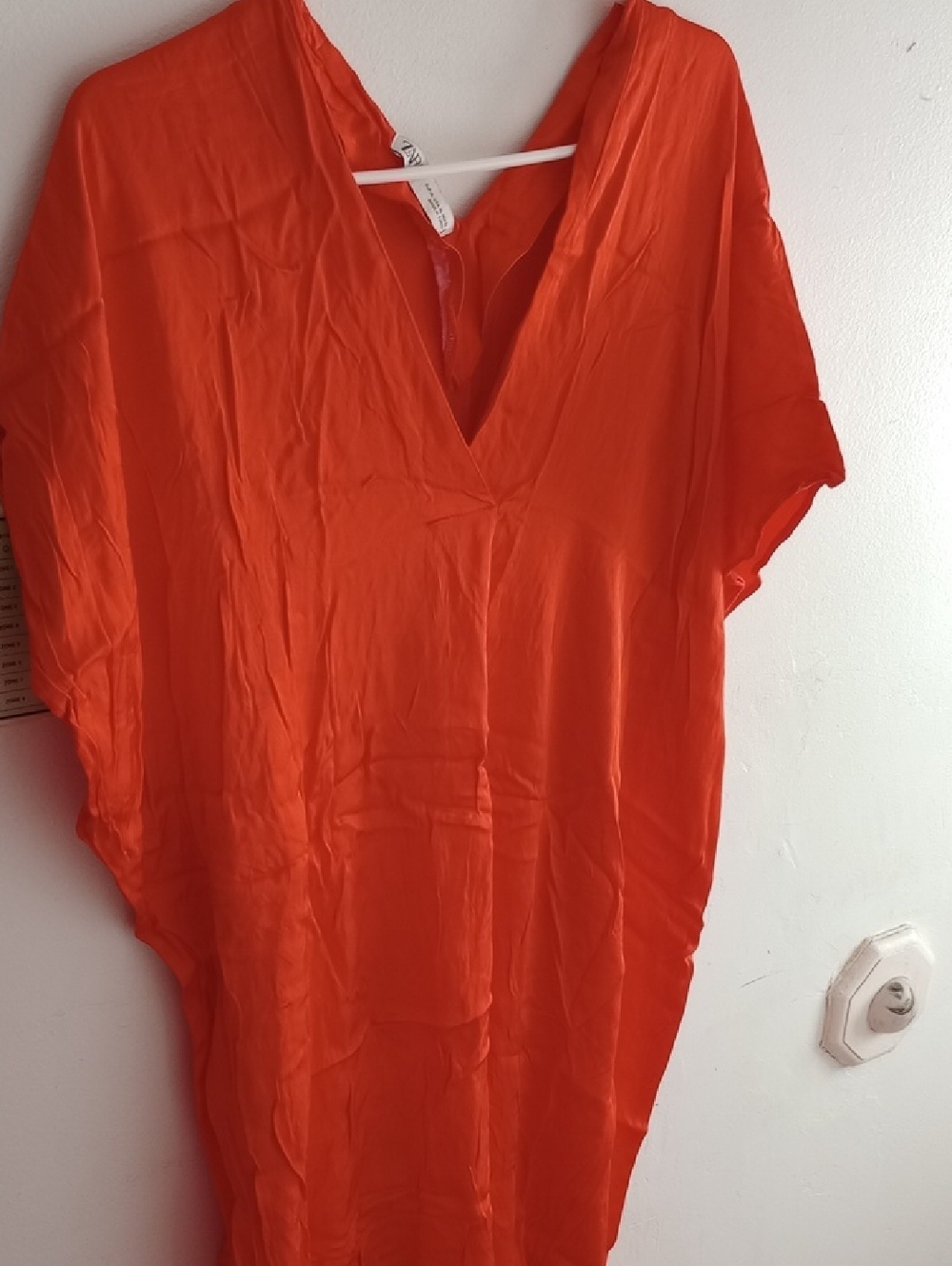 Bright Orange V-Neck Kaftan Dress
